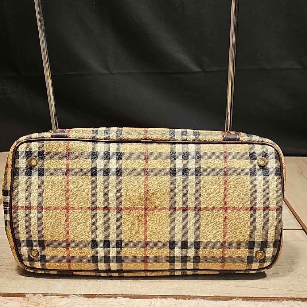 Burburry London Plaid Brown Leather  Bagw/COA - Picture 7 of 10